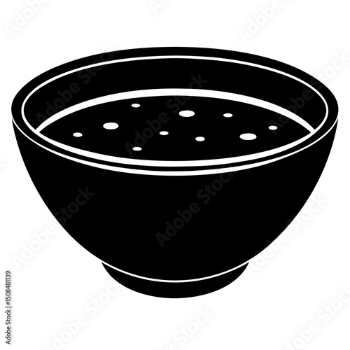 bowl of soup on white background  