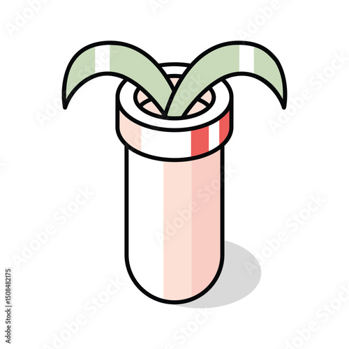An editable isometric style icon of plant test