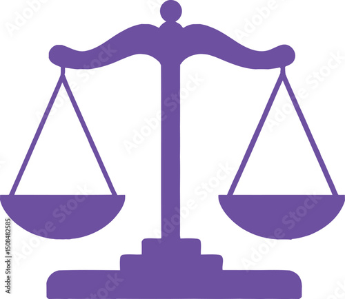 Justice scales law symbol vector graphic design for legal balance and fairness in court systems