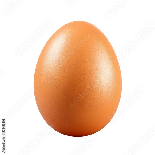 A single brown egg isolated on a black background with smooth texture and subtle shadows highlighting shape isolated with white background