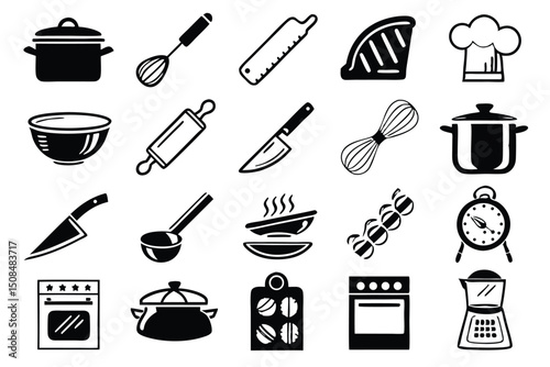 Cooking Editable Icon Set – Vector Kitchen & Culinary Icons for Chefs, Food Bloggers, and Apps