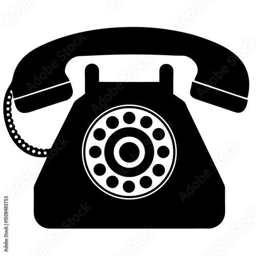 retro telephone isolated on white background