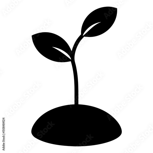 sprouting seed icon on white background .svg