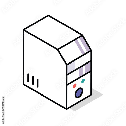 Ready to use isometric icon of processing unit