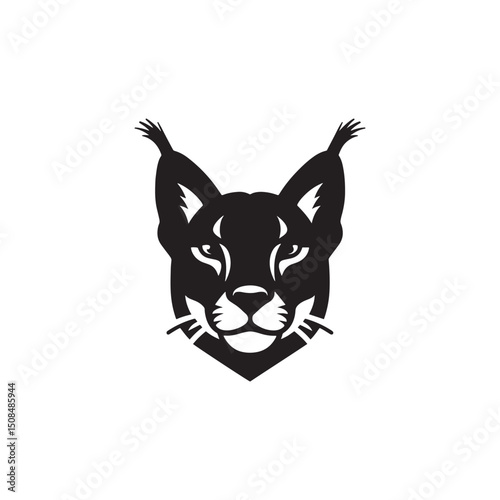 **"Striking Caracal Vector Silhouette: Wild Feline Design Featuring Tufted Ears, Sleek Body, and Alert Stance in Clean, Minimalist Style for Crafts and Digital Artwork"**
