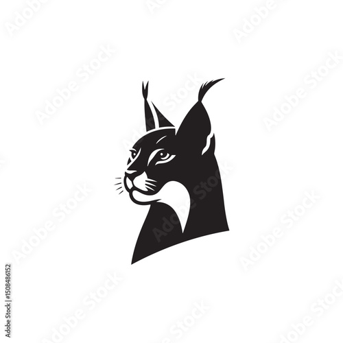 **"Striking Caracal Vector Silhouette: Wild Feline Design Featuring Tufted Ears, Sleek Body, and Alert Stance in Clean, Minimalist Style for Crafts and Digital Artwork"**
