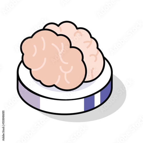 Trendy isometric style icon of a brain