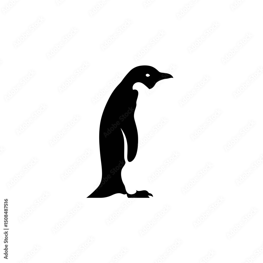 Naklejka premium Penguin Silhouette Illustration for Design