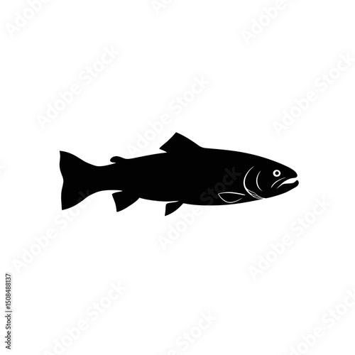 Fish silhouette black and white for aquatic decor

