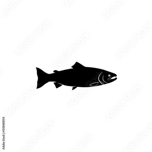 Fish Silhouette Black and White for Marine Theme
