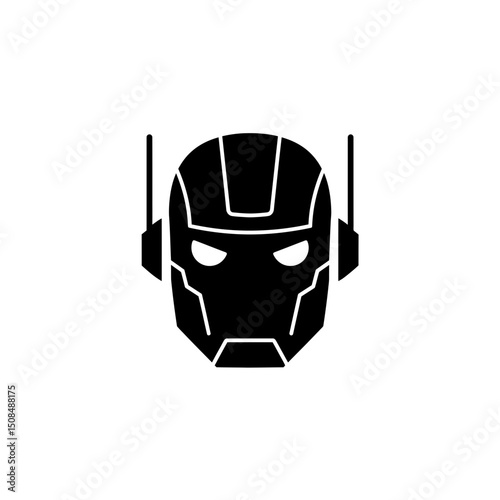Robotic helmet icon for technology design
