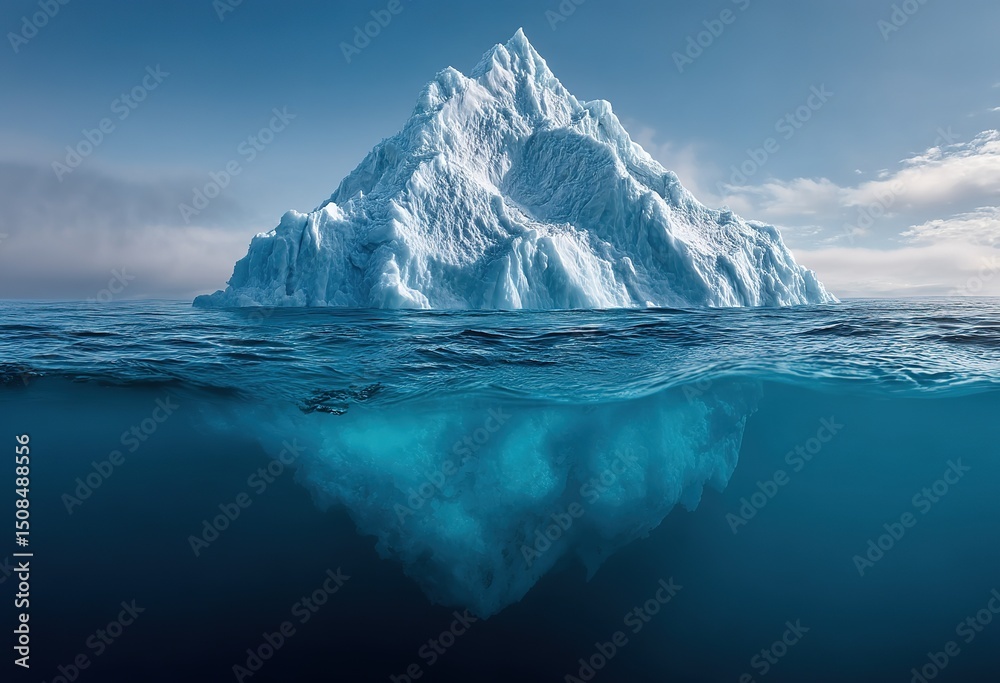 Fototapeta premium Massive Iceberg Emerging From Ocean Depths