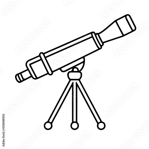 Telescope Illustration on White Background for Astronomy Blogs, Educational Materials, Science Websites, and Star-Gazing Articles
