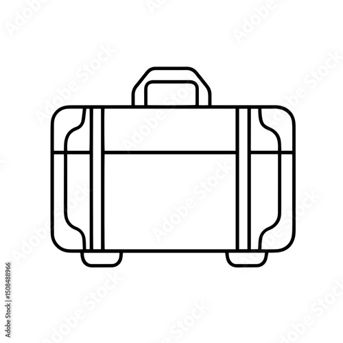 Closed Suitcase Vector Illustration on White Background for Travel Blogs, Packing Tips, Trip Planning, and Travel Industry Design