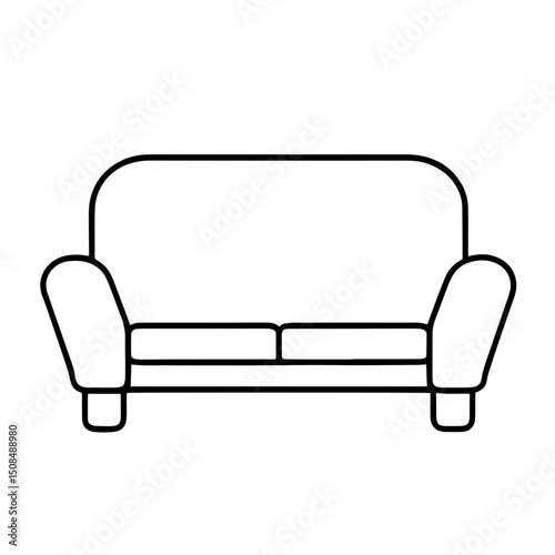 Minimalist Line Drawing of Couch for Interior Design Blogs, Home Decor Websites, Furniture Catalogs, and Social Media Posts