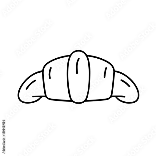 Croissant Icon Illustration on Plain White Background for Bakery Branding, Culinary Websites, Cooking Blogs, Food Design, and Social Media Posts