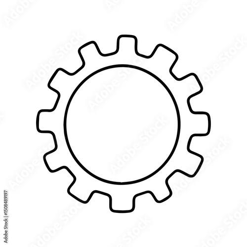 Simple Gear Icon Illustration on White Background for Business Concepts, Technology Blogs, Engineering Projects, and Design Applications