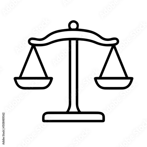 Scales of Justice Icon on White Background for Legal Blogs, Educational Resources, Law Firm Websites, and Social Media Graphics