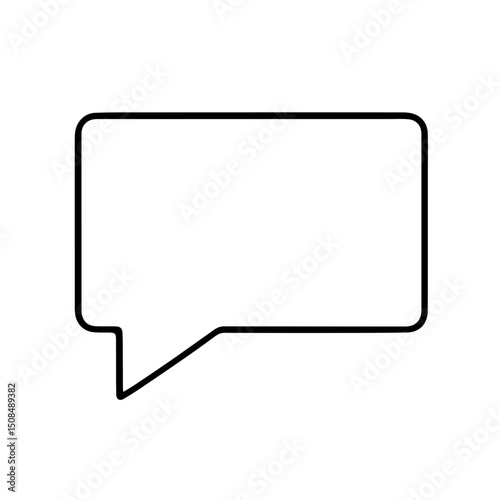 Simple Black Speech Bubble Icon on White Background for Communication Design, Digital Media, Graphic Projects, and Social Media Content