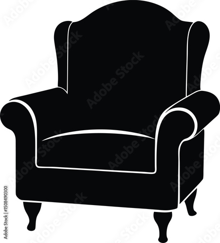 armchair silhouette vector