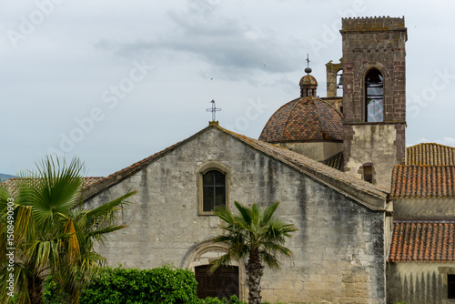 Campanile della chiesa del comune di Barumini in Sardegna