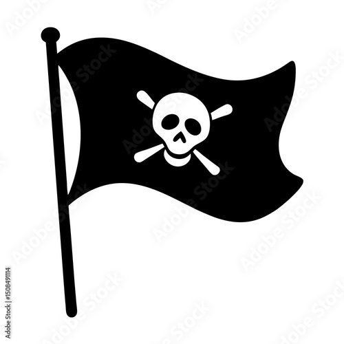 pirate flag icon on white background .svg