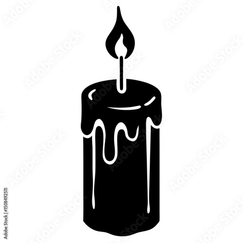 candle dripping wax on white background .svg
