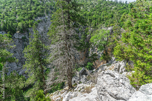 The scenic view of Kayaağıl Obruğu (Kayaağıl sinkhole), at Dikmen village, Akseki, Antalya