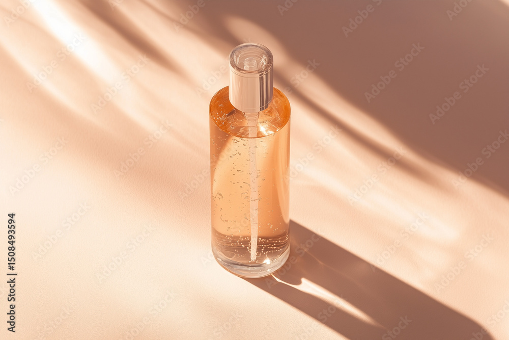 Naklejka premium Closeup of cozy sunscreen spray, summer vibes