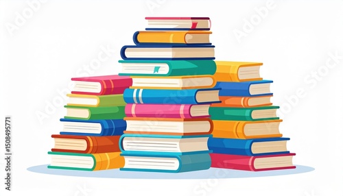 Wallpaper Mural Colorful Stack Of Books Torontodigital.ca