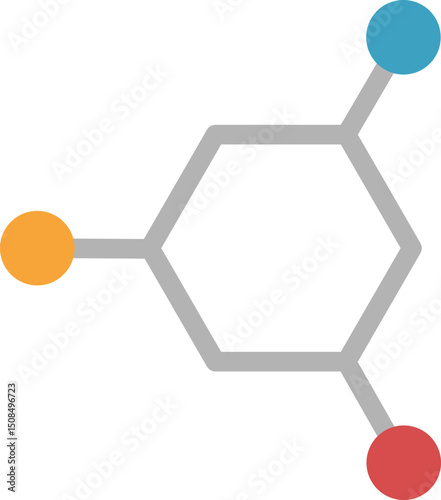 Flat Picture of Chemical Compound, Atom, Molecule for Graphics