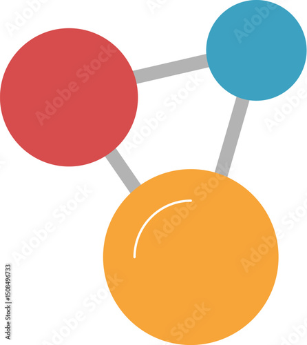 Flat Illustration of Chemical Compound, Atom, Molecule for Graphics
