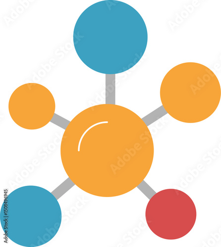 Chemical Compound, Atom, Molecule Simple Flat Illustration for Graphics