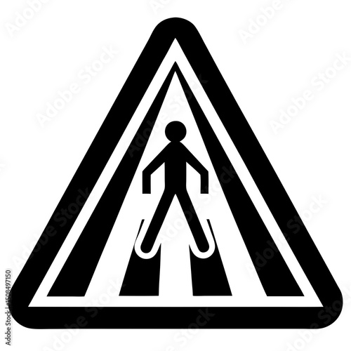 pedestrian crosswalk sign on white background.svg