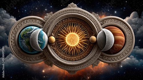 Celestial ornate frame design