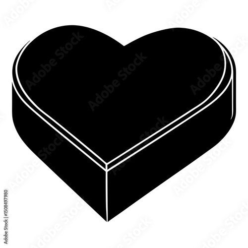 valentine heart box on white background .svg