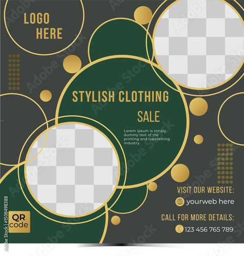 Stylish Clothing Sale Social Media Post Template -Modern and Elegant Design