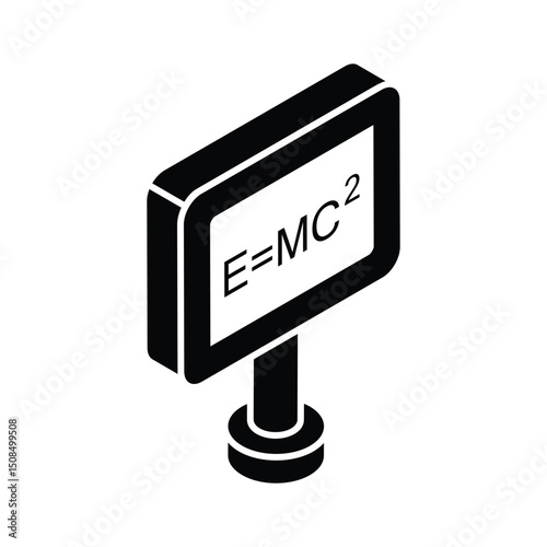 An amazing isometric icon of physics equation model