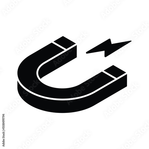 Well designed isometric icon representing a magnet