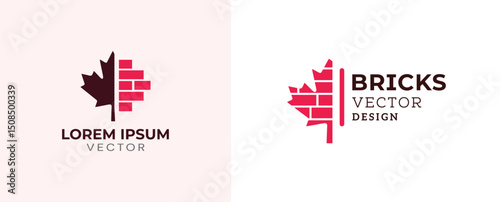 Unique brick with Canada flag icon vector design