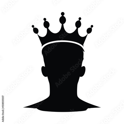 Silhouette of a Person Wearing a Crown Royalty Leadership Success Power Concept