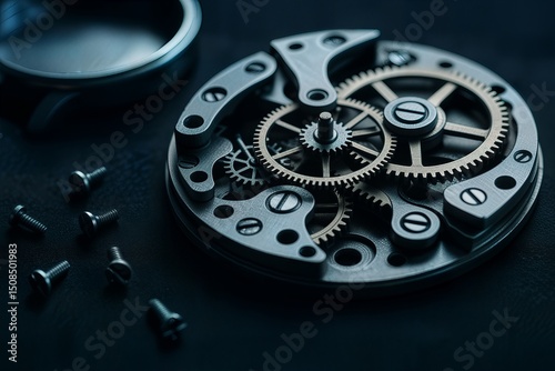 Wallpaper Mural Watch Gears and Mechanism in Macro Detail | watch mechanism close up Torontodigital.ca