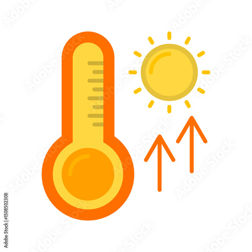 High Temperatures Vector Icon
