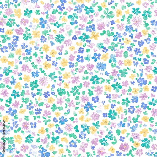 Whimsical Floral Pattern On White Background