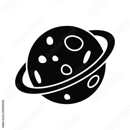 Grab this isometric glyph icon of planetary orbit