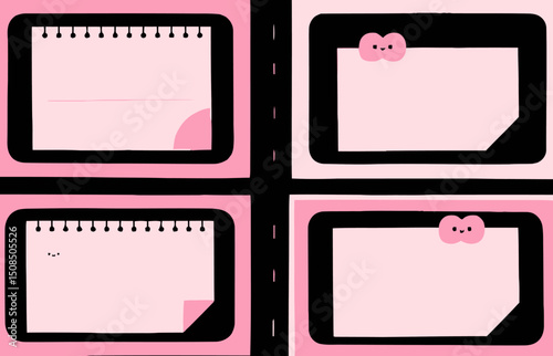 Cute Spiral Notebooks with Kawaii Bear Clips