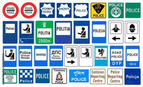 Police Warning Road Signs Models - 2
