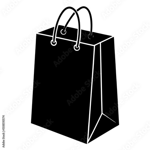 gift bag with handles on white background 