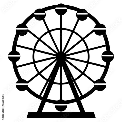 ferris wheel vector on white background 