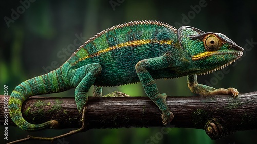 Panther Chameleon Reptile with Madagascar Wildlife.